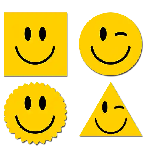 Gelber Aufkleber in Freiform